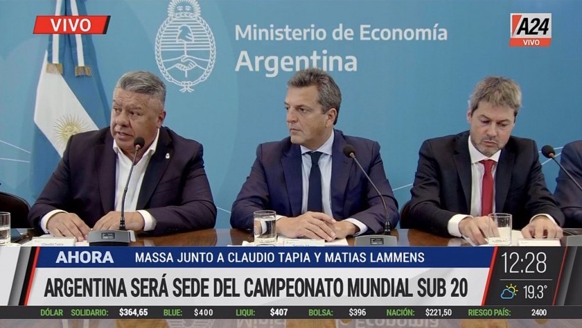 Argentina oficializó la firma de los avales para la organización del Mundial sub-20